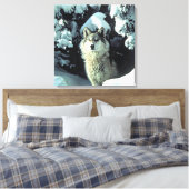 Wolf im Schnee Leinwanddruck (Insitu (Schlafzimmer))