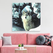 Wolf im Schnee Leinwanddruck (Insitu (Wohnzimmer))