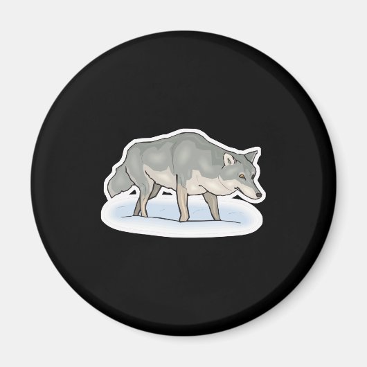 Wolf im Schnee Magnet (Vorne)