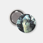 Wolf im Schnee Magnet (Vorderseite/Rückseite)
