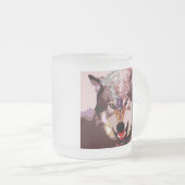 Wolf im Schnee Mattglastasse (VorderseiteRechts)