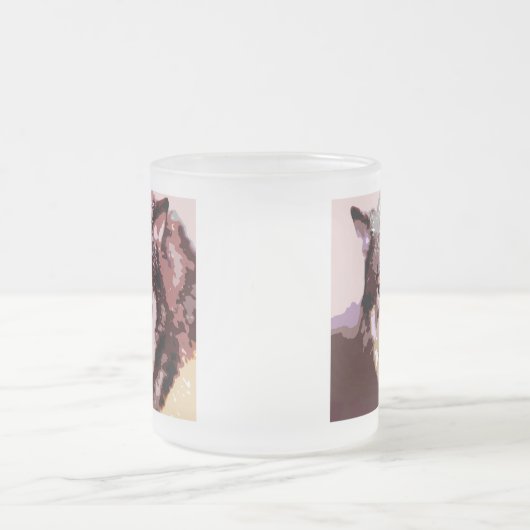 Wolf im Schnee Mattglastasse (Mittel)