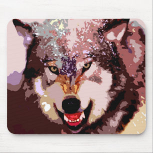 Wolf im Schnee Mousepad