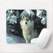 Wolf im Schnee Mousepad (Mit Mouse)