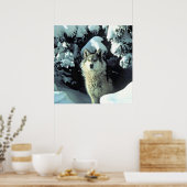 Wolf im Schnee Poster (Küche)