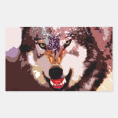 Wolf im Schnee Rechteckiger Aufkleber (Vorderseite)
