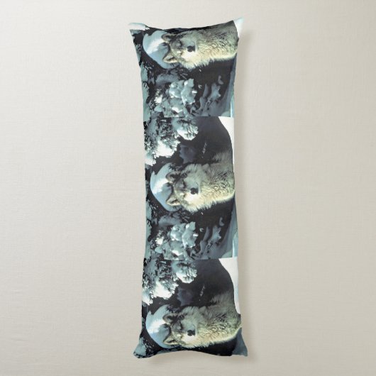 Wolf im Schnee Seitenschläferkissen (Rückseite (Vertikal))