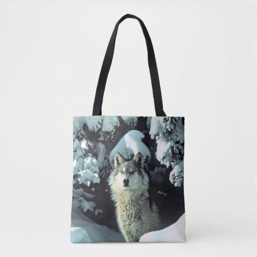 Wolf im Schnee Tasche (Vorderseite)