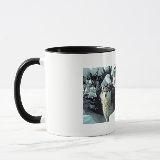 Wolf im Schnee Tasse (Links)