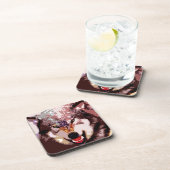 Wolf im Schnee Untersetzer (Rechte Seite)