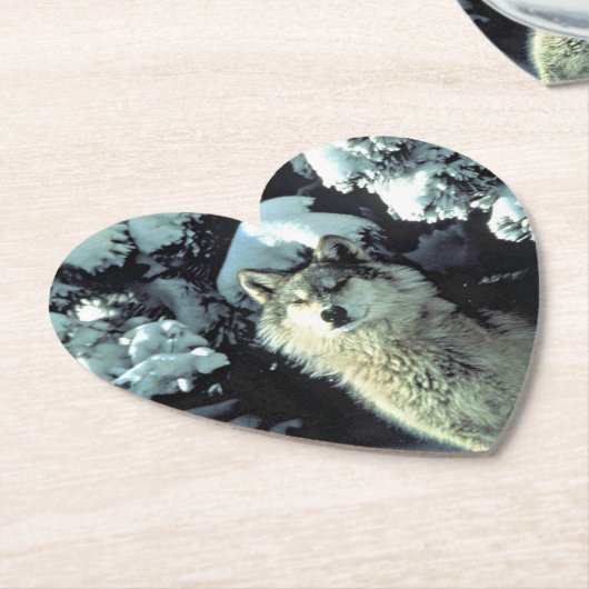 Wolf im Schnee Untersetzer (angewinkelt)