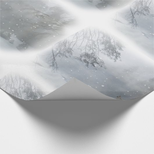 Wolf im Schnee Weihnachts-Wrapping Papper Geschenkpapier (Ecke)