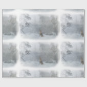 Wolf im Schnee Weihnachts-Wrapping Papper Geschenkpapier (Flach)