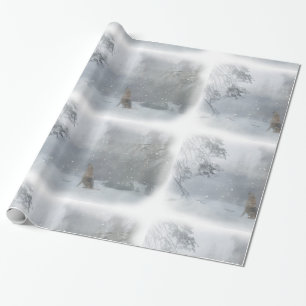 Wolf im Schnee Weihnachts-Wrapping Papper Geschenkpapier