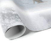 Wolf im Schnee Weihnachts-Wrapping Papper Geschenkpapier (Rolleneckpunkt)