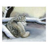 Wolf im Schneekunst Foto Print (Vorne)