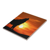 Wolf im Sonnenuntergang dekorative Tile Fliese (Seite)