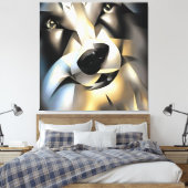 Wolf im Stil geometrischer Kunst Leinwanddruck (Insitu (Schlafzimmer))