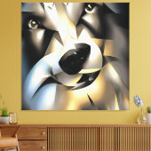 Wolf im Stil geometrischer Kunst Leinwanddruck (Insitu (Wohnzimmer))