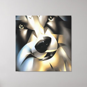 Wolf im Stil geometrischer Kunst Leinwanddruck