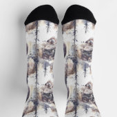 Wolf im Wald Aquarell Socken (Oben)