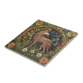 Wolf im Wald Art Nouveau Fliese (Seite)