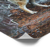 Wolf im Wald bringt Leading Pack zurück Poster (Ecke)