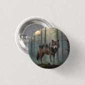 Wolf im Wald Button (Vorne & Hinten)