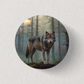 Wolf im Wald Button (Vorderseite)