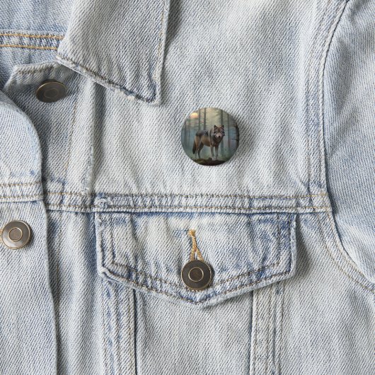 Wolf im Wald Button (Beispiel)