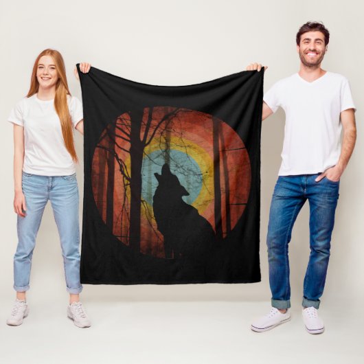 WOLF IM WALD FLEECEDECKE (Beispiel)