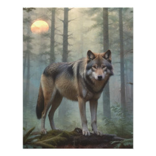 Wolf im Wald Fotodruck