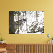 Wolf im Wald im Winter Leinwanddruck (Insitu (Wohnzimmer))