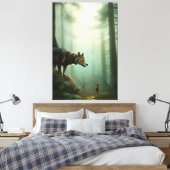 Wolf im Wald Leinwanddruck (Insitu (Schlafzimmer))