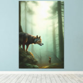 Wolf im Wald Leinwanddruck (Insitu (Holzboden))