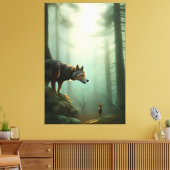 Wolf im Wald Leinwanddruck (Insitu (Wohnzimmer))