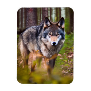 Wolf im Wald Magnet