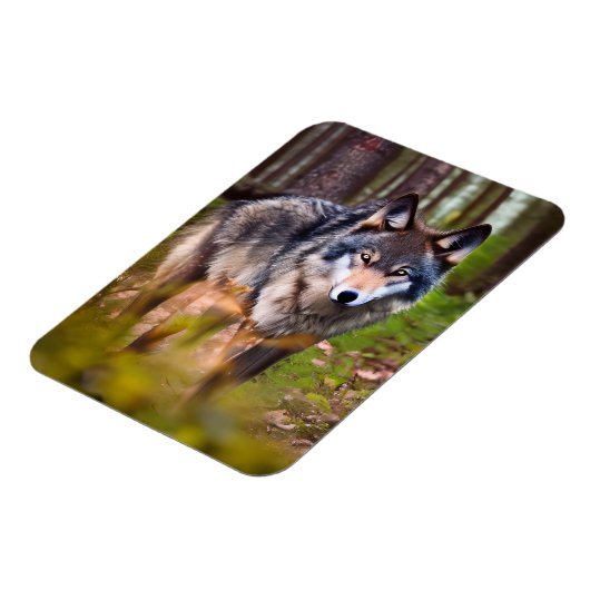 Wolf im Wald Magnet (Linke Seite)