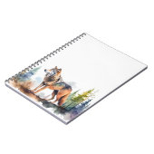 Wolf im Wald mit Aquarelle Notizblock (Linke Seite)