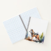 Wolf im Wald mit Aquarelle Notizblock (Innenseite)