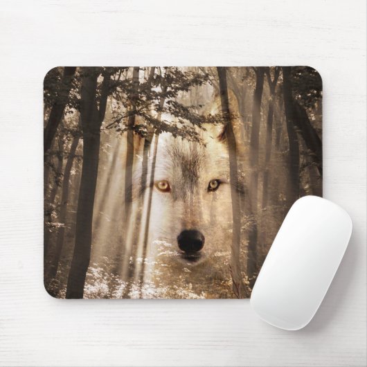 Wolf im Wald Mousepad (Mit Mouse)