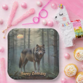 Wolf im Wald Pappteller (Party)