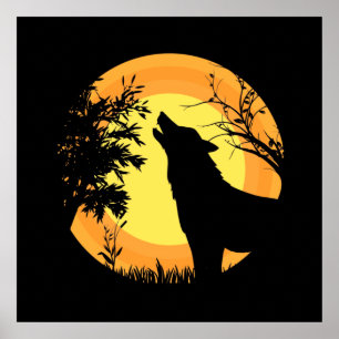 Wolf im Wald Poster