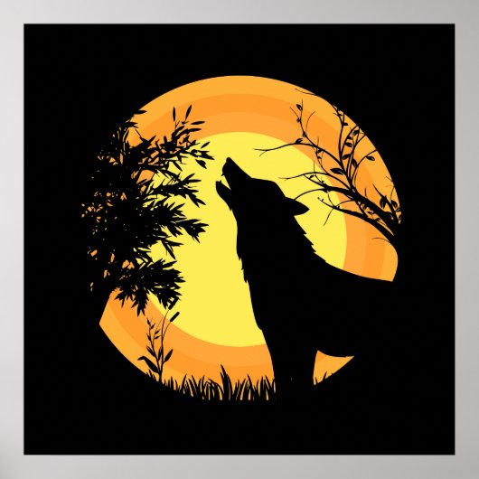 Wolf im Wald Poster (Vorne)