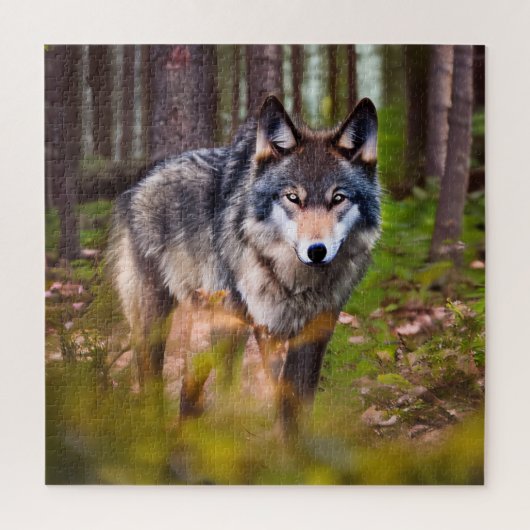 Wolf im Wald Puzzle (Vertikal)