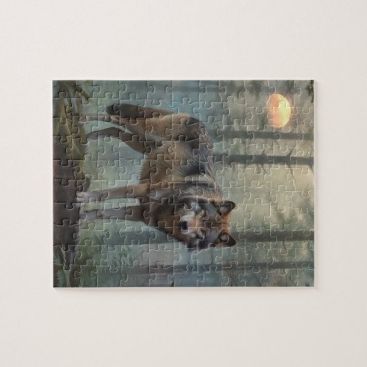Wolf im Wald Puzzle (Horizontal)