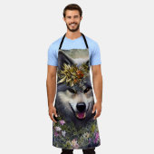 Wolf im Wald Schürze (Getragen)