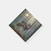 Wolf im Wald Serviette (Ecke)