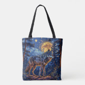 Wolf im Wald Tasche (Rückseite)