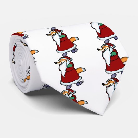 Wolf im Weihnachtsmann Kleidung Krawatte (Gerollt)